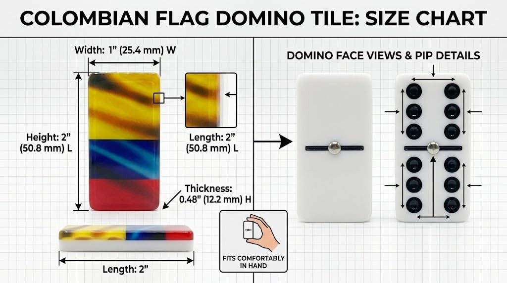 Colombian Premium Edition Dominoes Set Deluxe – Double Six Domino Tiles with …