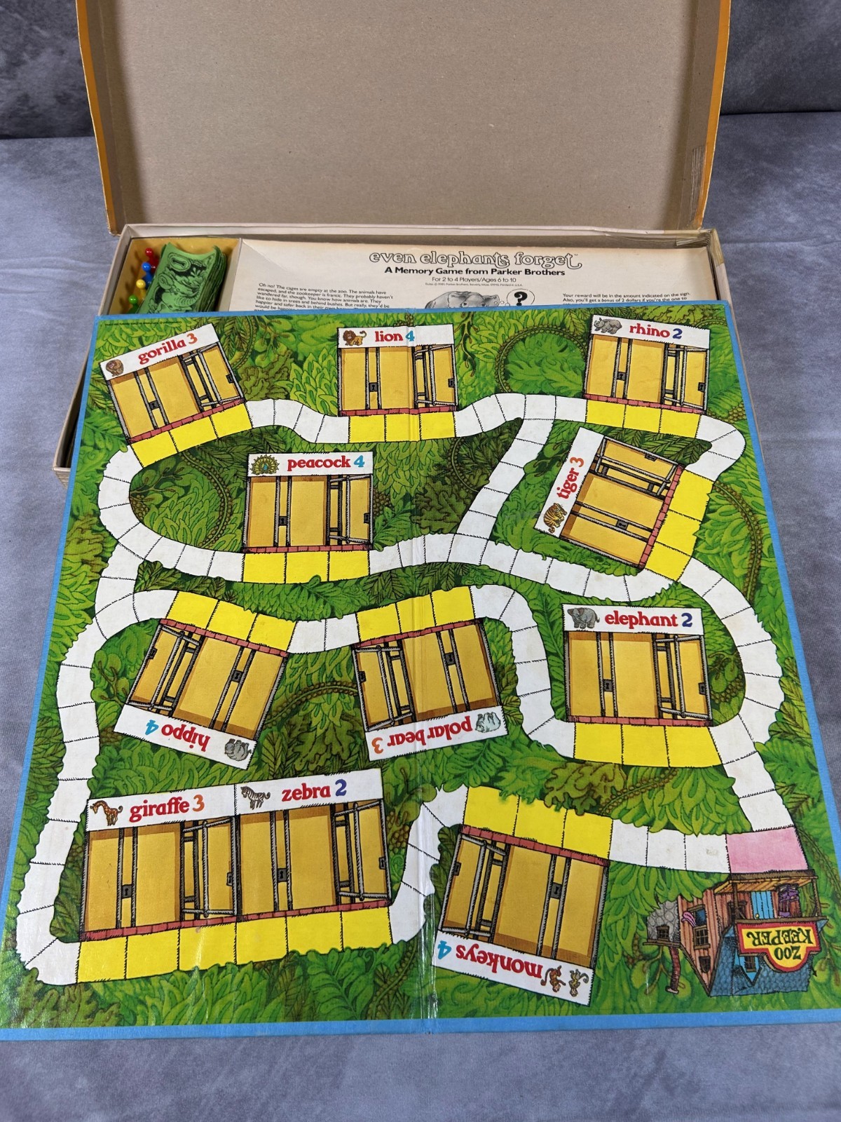 Parker Brothers Even Elephants Forget Vintage Board Game 1973 Complete MPN 4024