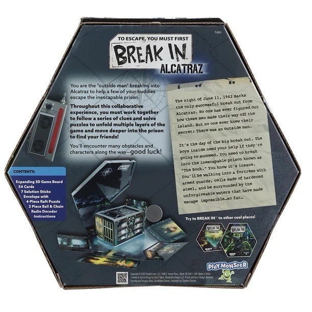 Playmonster Break In Alcatraz Escape Game Ages 10+ 1-6 Players New! Sealed
