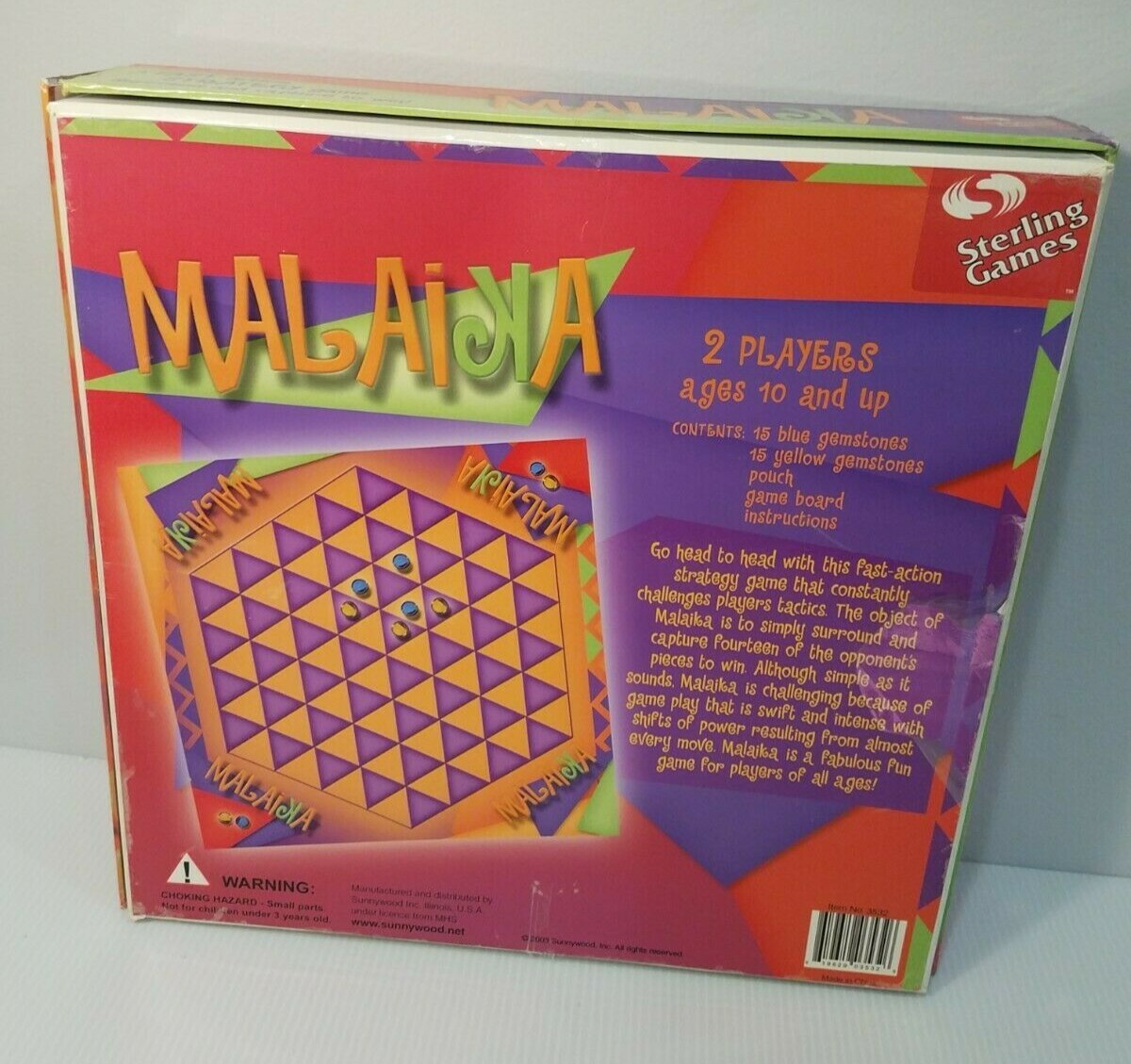 Malaika Strategy Board Game Surround and Capture RARE VTG Sterling Games 2003