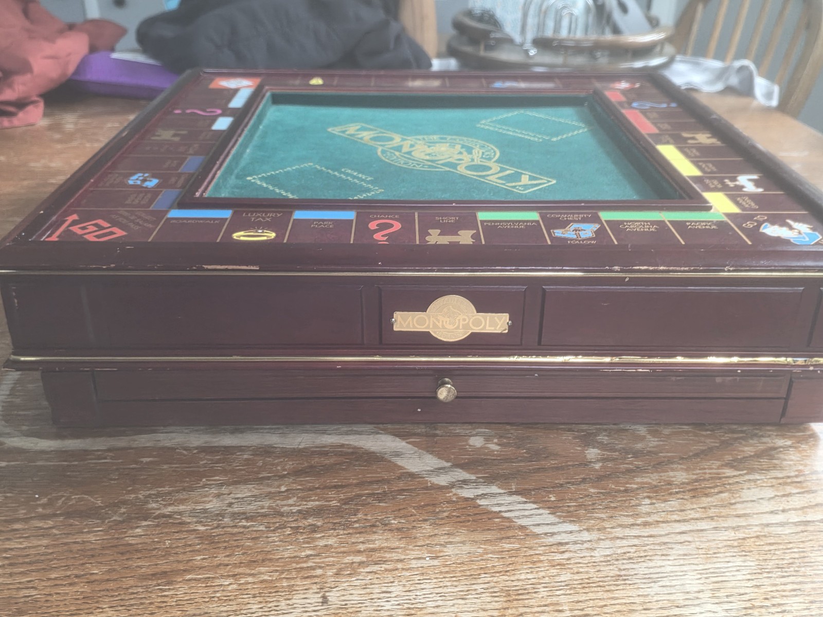 Monopoly Collector’s Edition 1991 Franklin Mint Wooden Luxury Board Game + Xtra!