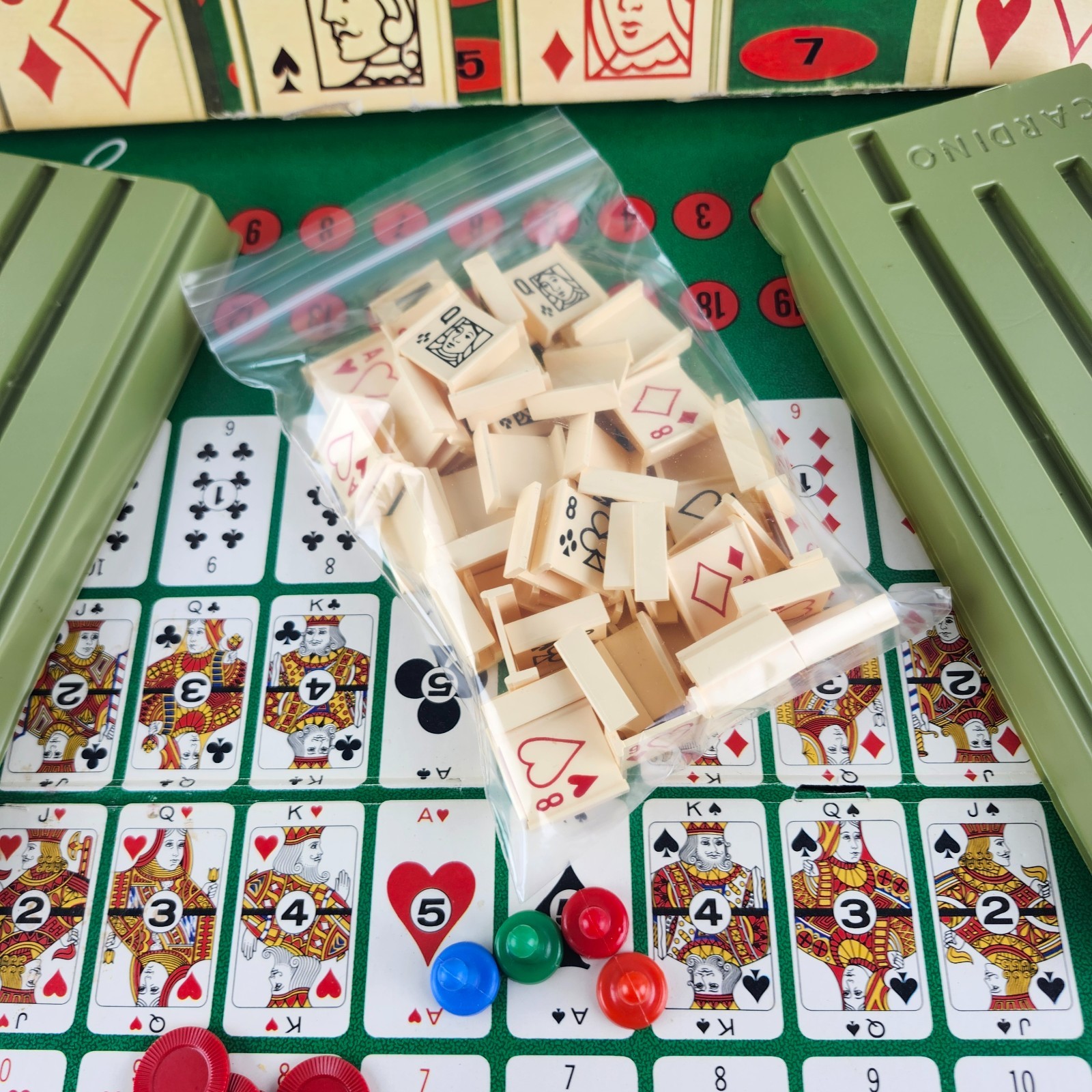 Vintage 1970 Milton Bradley CARDINO Exciting Card Tile Strategy Game!
