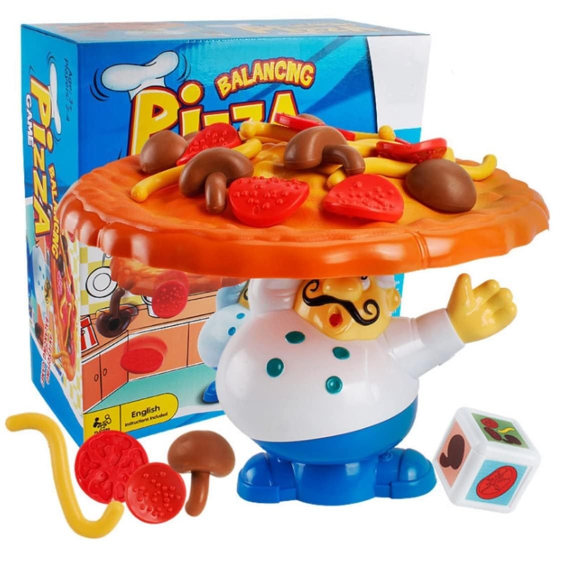 Topple Pizza Game,Tabletop Balancing Pizza Toy, Poppa’s Pizza Pile-Up for 2-4…