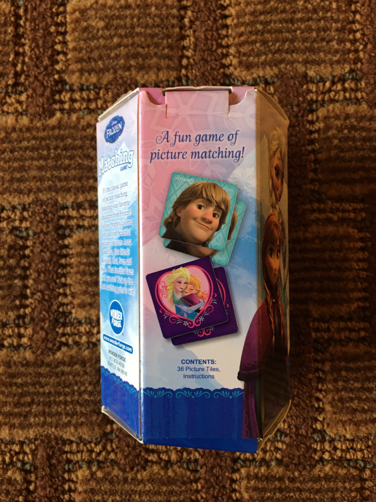 Disney Frozen Matching Game 36 Picture Tiles Anna, Elsa, Kristoff, Olaf, & More