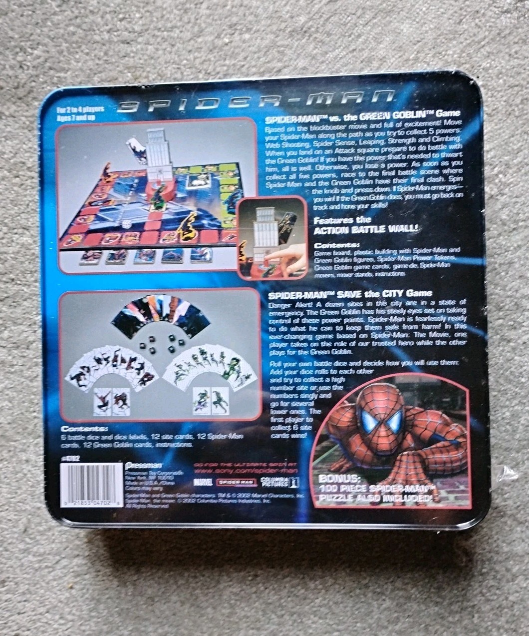 Spider Man Game 🕷️ by Pressman Two Great Action Game New In Box Marvel 2002