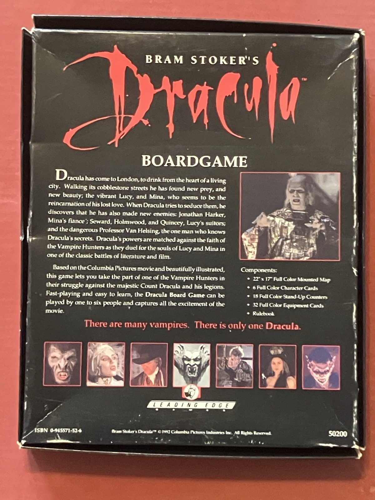 Vtg 1992 Bram Stoker’s DRACULA Leading Edge Vampire Board Game Unpunched Horror