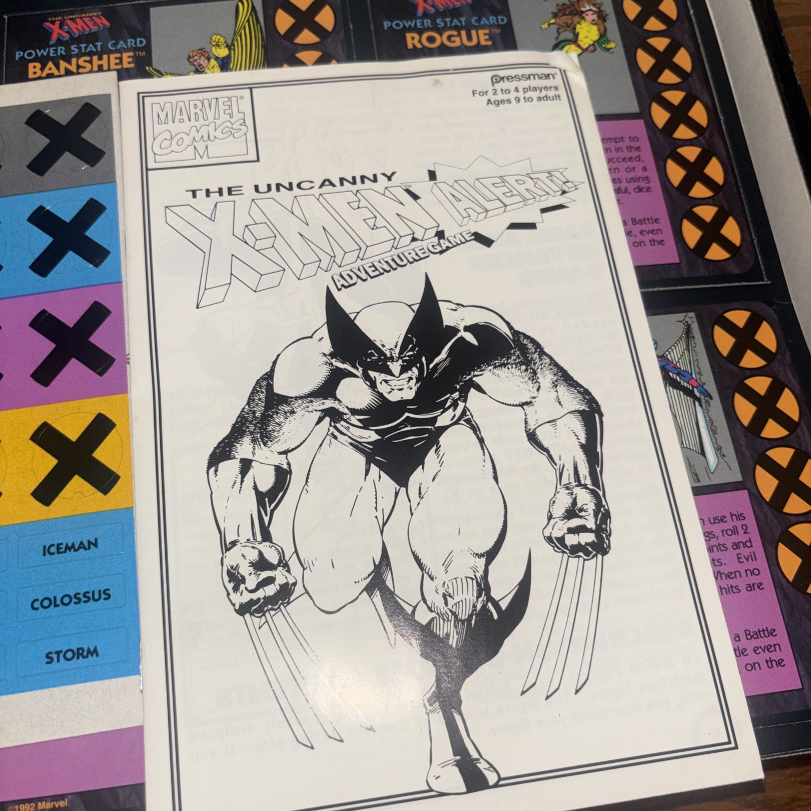 X-Men Alert Adventure Board Game Marvel Comic #4440 Pressman 18 Figures 1992
