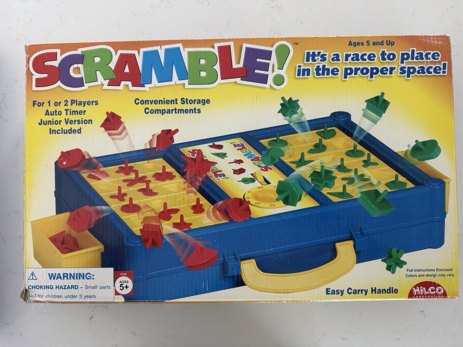 SCRAMBLE! Board Game COMPLETE 2007 Hilco Corp 1-2 Players Junior Version Incl