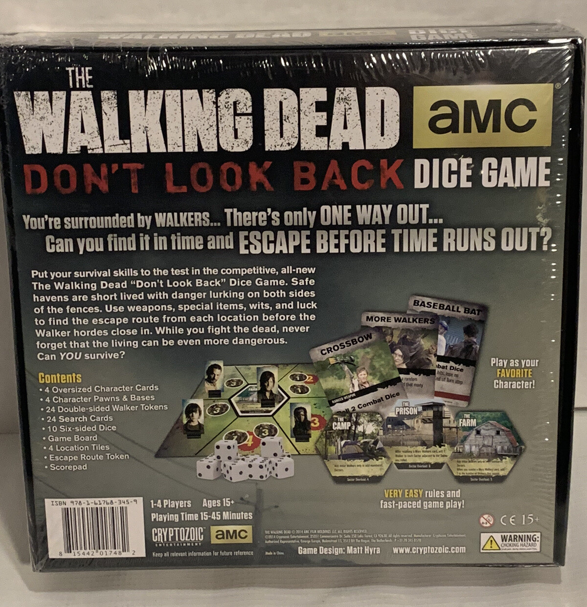 The Walking Dead Don’t Look Back Dice Game Cryptozoic 2014 Sealed