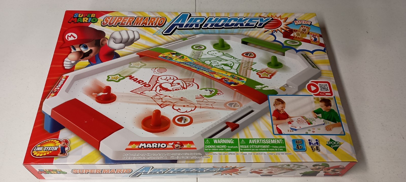 Epoch Super Mario Air Hockey Tabletop Skill and Action Game with Collectible NEW