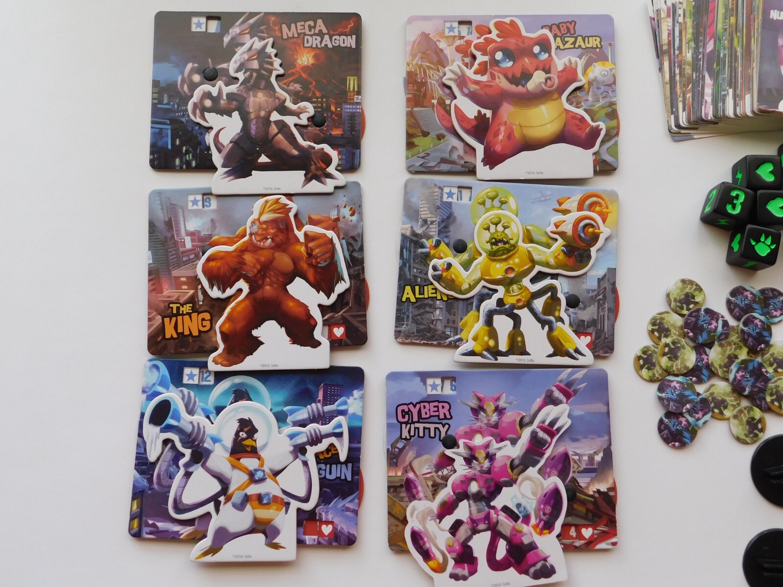 King of Tokyo 2017 Board Game & RARE Promos! 100% Complete! W/ Baby Gigazaur!