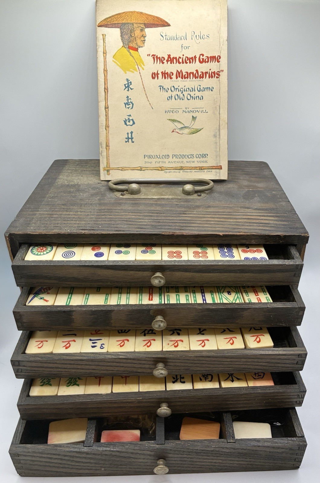 Antique 1923 Piroxloid “The Ancient Game of the Mandarins” Mahjong Set