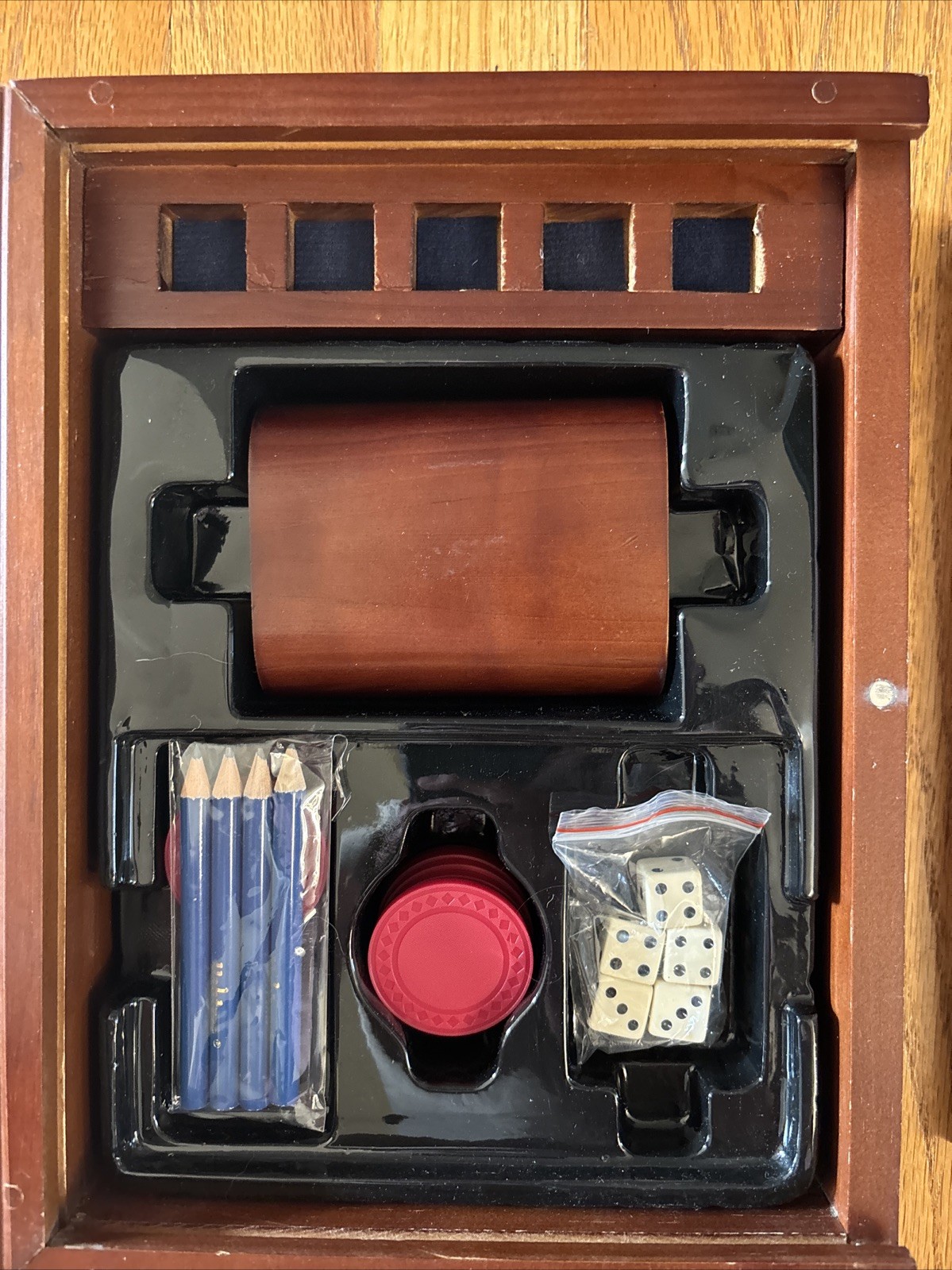 Yahtzee Game Vintage Collection Bookshelf Edition Wooden Box 2005 Complete