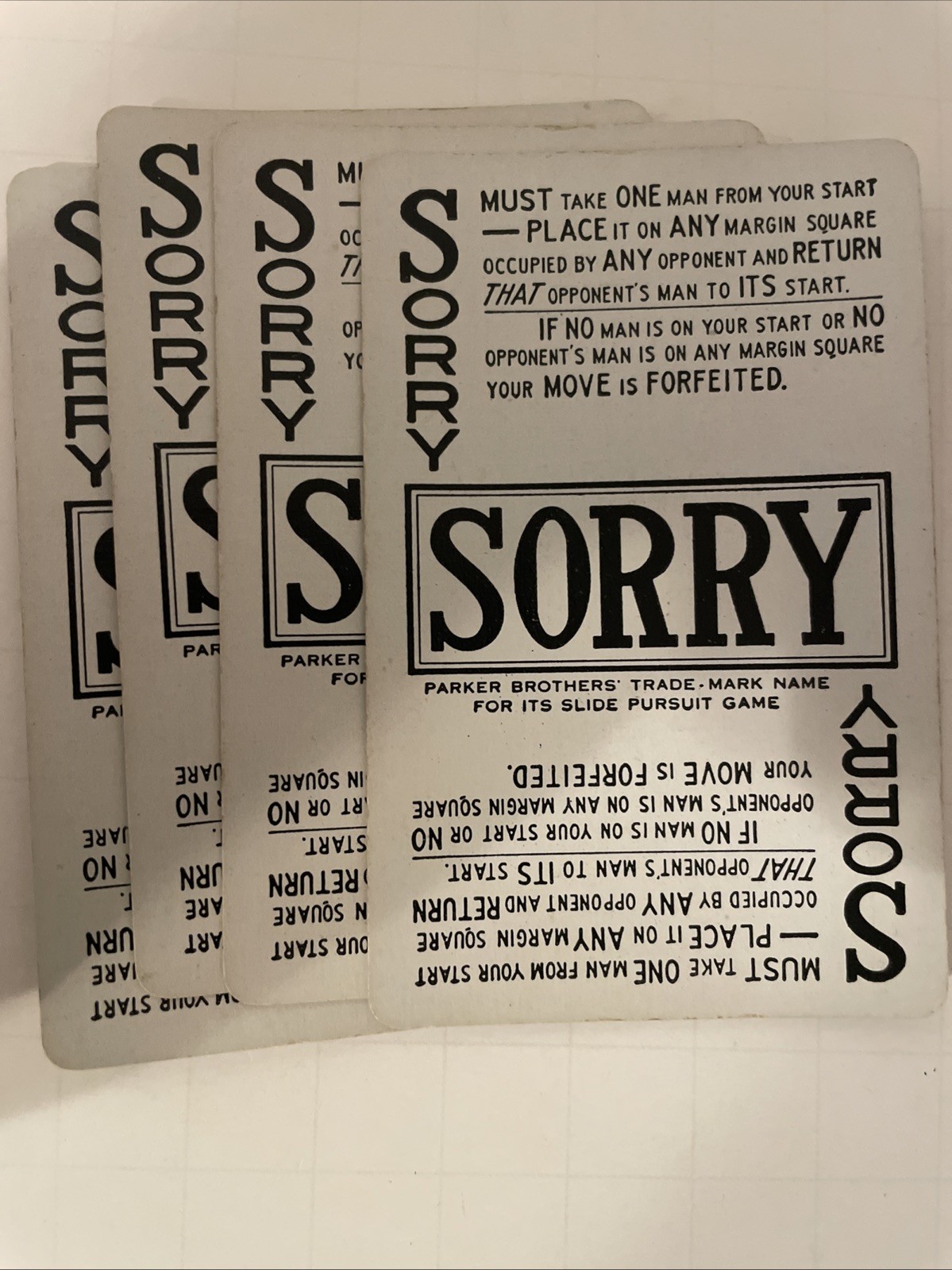 Vintage 1950 Sorry! Board Game Wooden Pieces, Wood Pawns, Cards, Instructions
