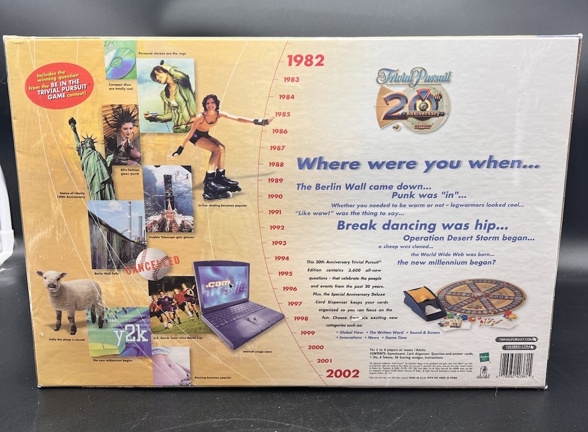 Trivial Pursuit 20th Anniversary Edition 80s 90s Early 2000’s New Sealed!