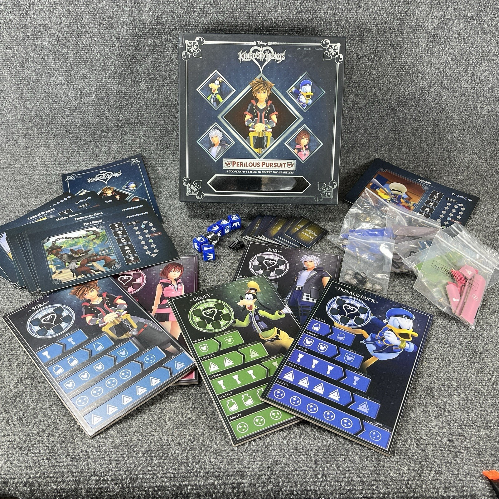 Disney Kingdom Hearts Perilous Pursuits Board Game The Ops Dice Complete