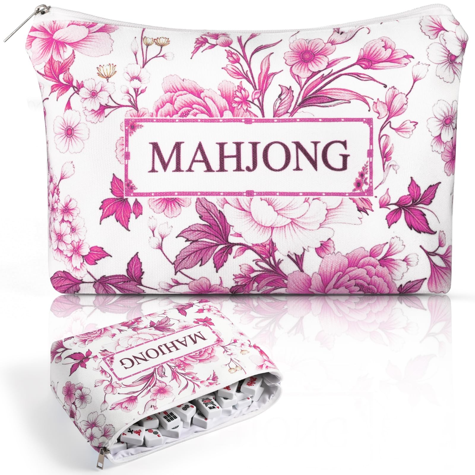 Mahjong Tile Bag with Zipper,Mahjong Bag for 1.2 inch Tiles,Mahjong Tote Bag …