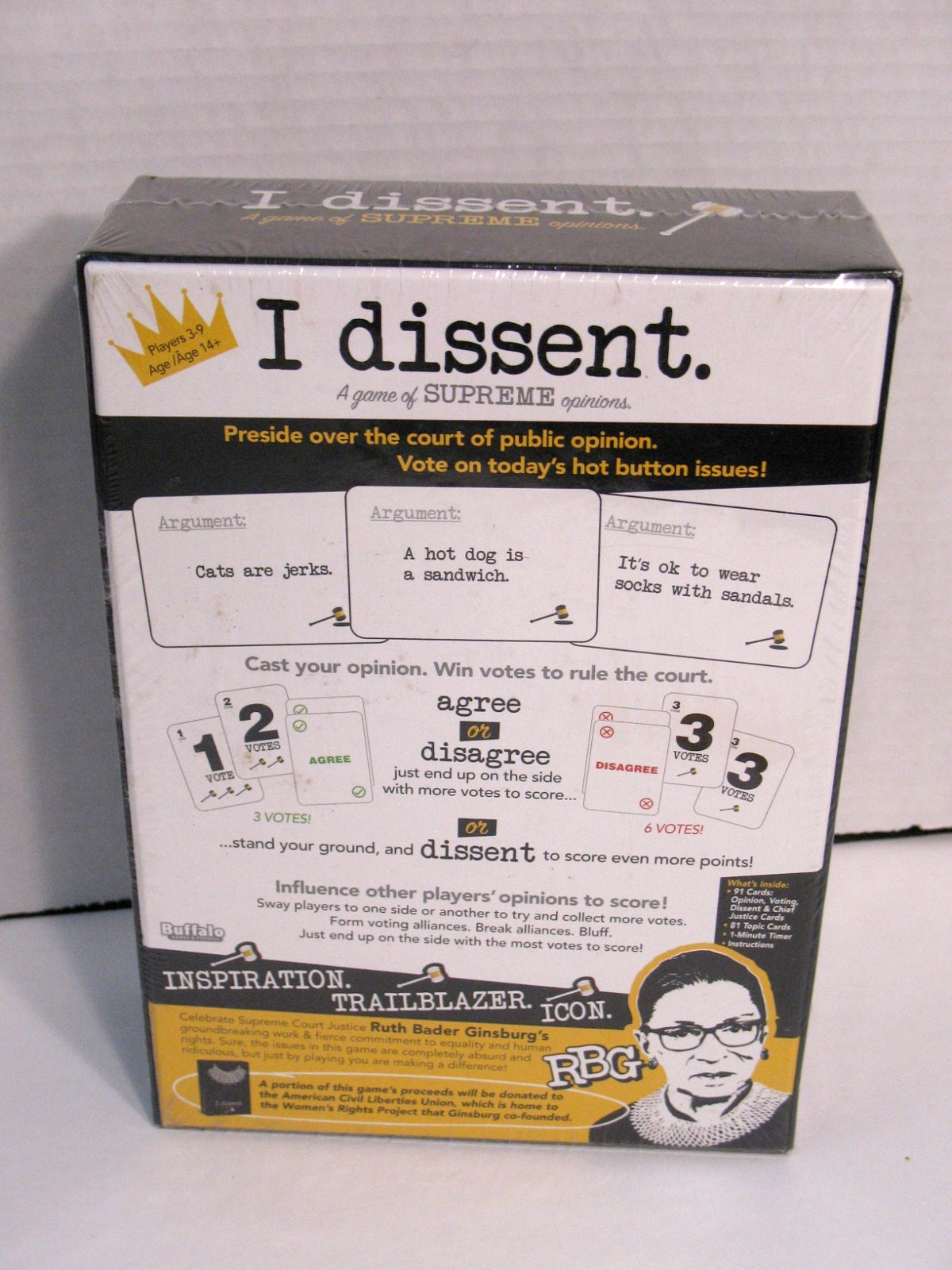 I DISSENT A GAME OF SUPREME OPINIONS SEALED RUTH BADER GINSBURG BUFFALO GAMES