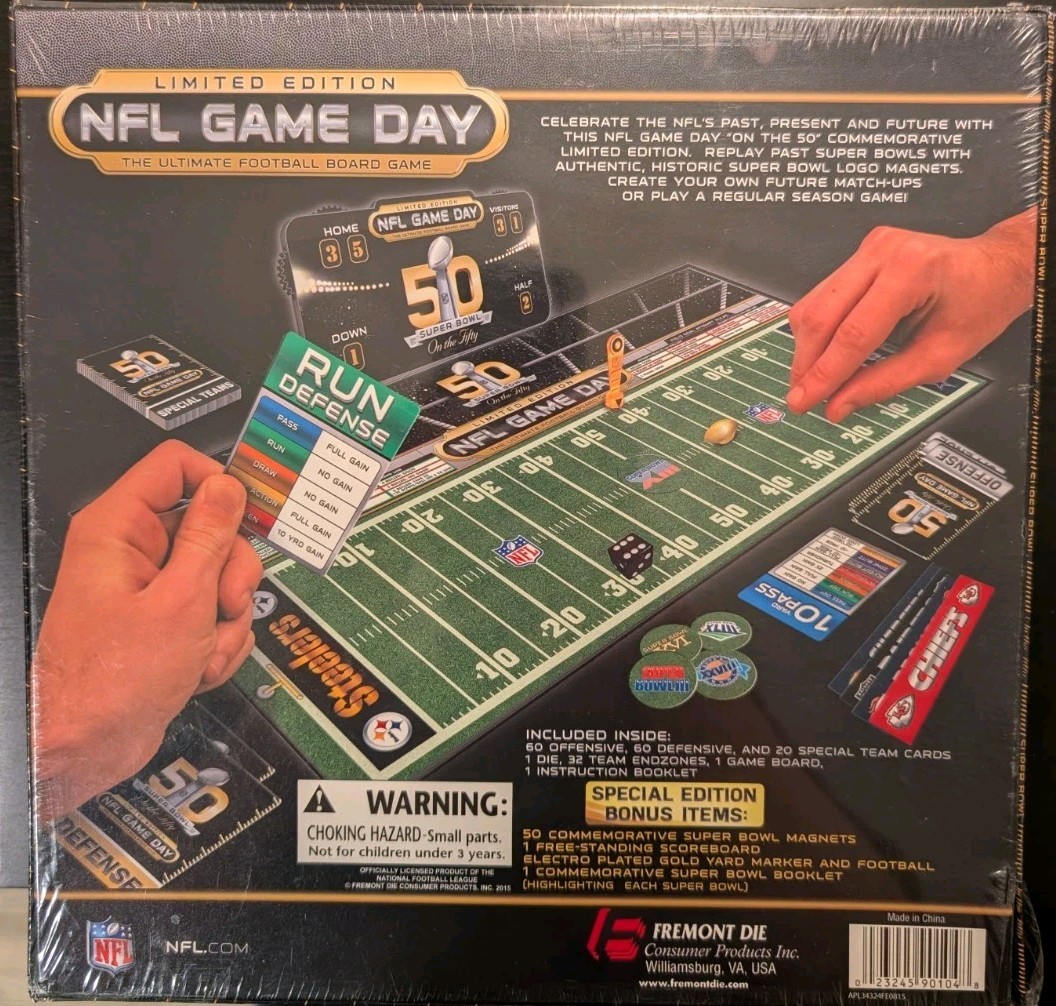 NIB NFL Game Day 50th Super Bowl Board Game Limited Edition On The Fifty NEW