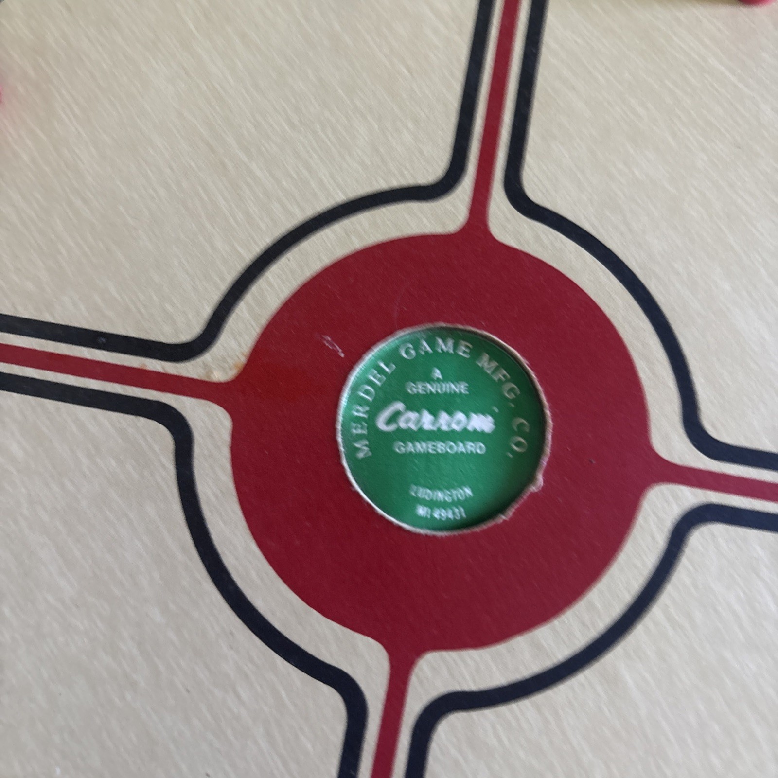 Vintage Carrom Game Board Wood Ludington Mi Carrom Company (Game Board Only)