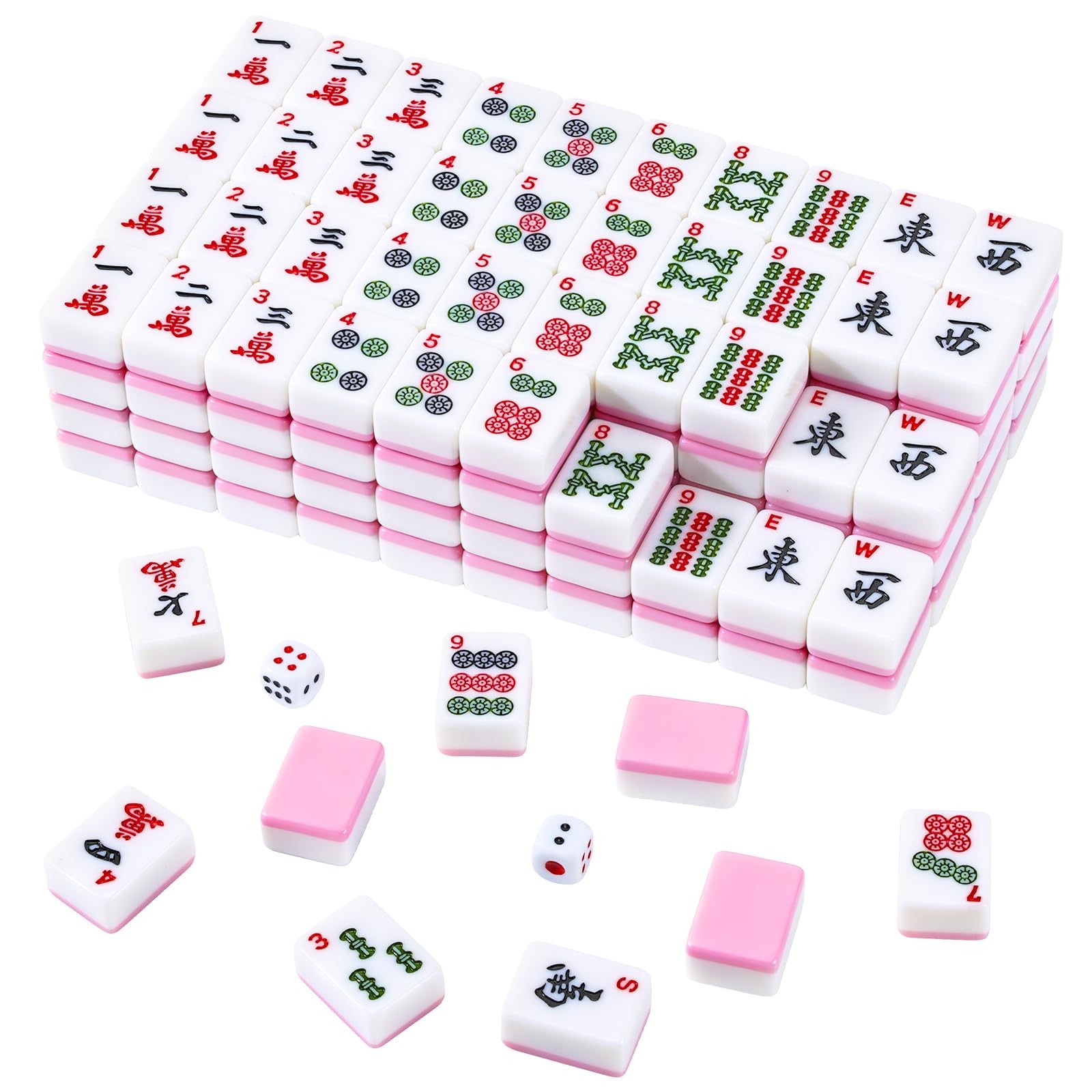 American Mahjong Tile Set, 166 Pcs 1.2″ Mahjong Tiles with 3 Dices 1 Instruct…