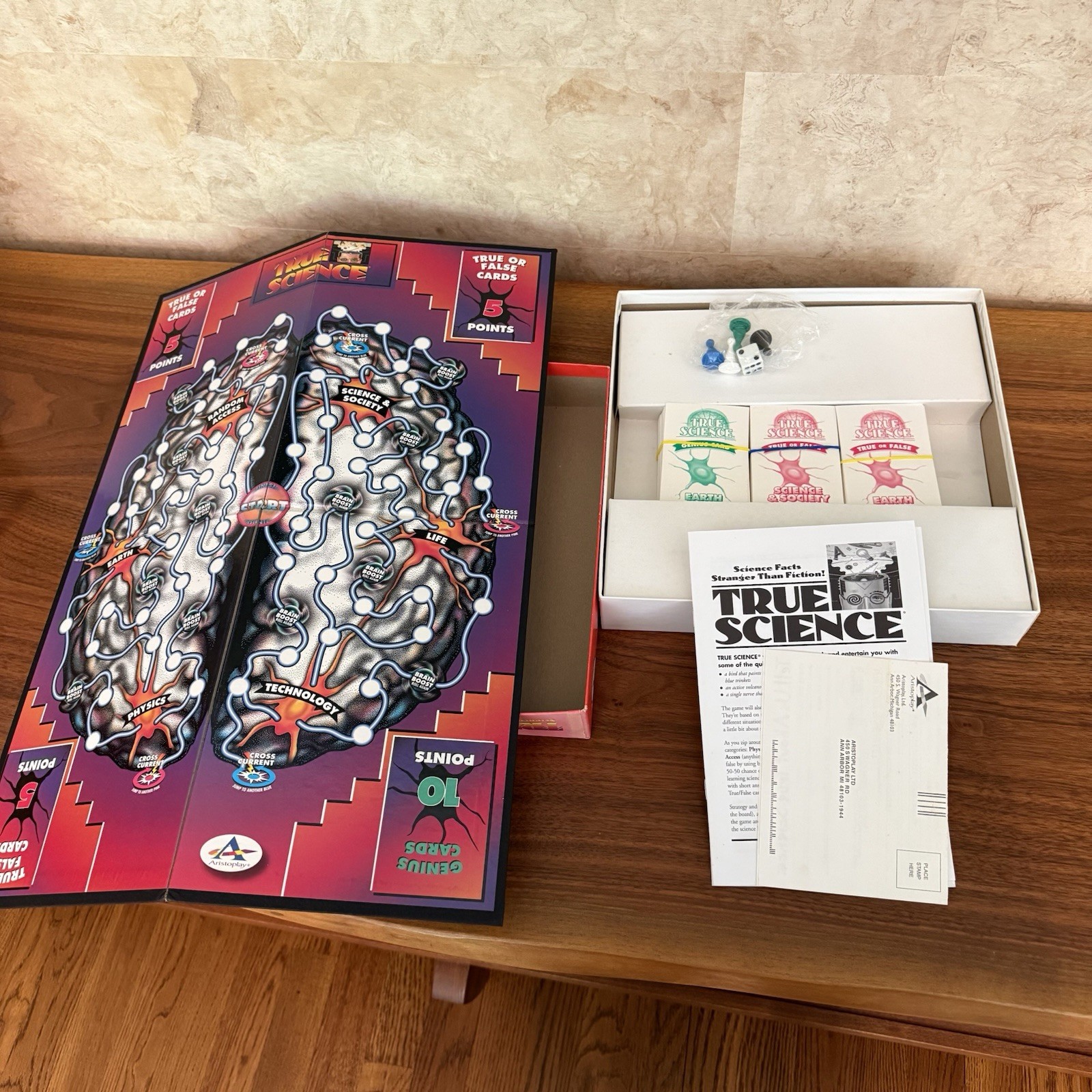 True Science Board Game Aristoplay 1990’s Trivia Educational Complete VGUC