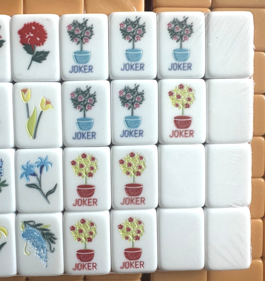 PRINTING ERROR – SUNSET ORANGE 4 Layer Acrylic Mahjong Tile Set READ DESCRIPTION