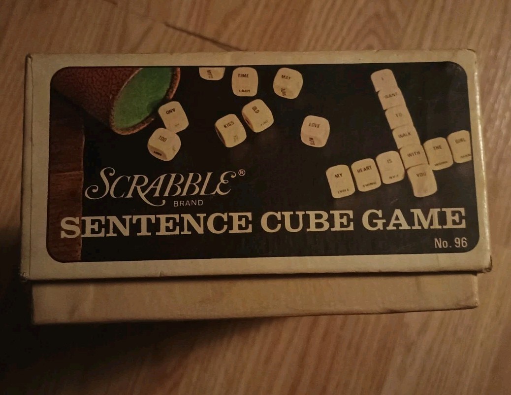 Vintage Scrabble Sentence Cube Game 1971 Selchow Righter Complete Word Dice Vtg