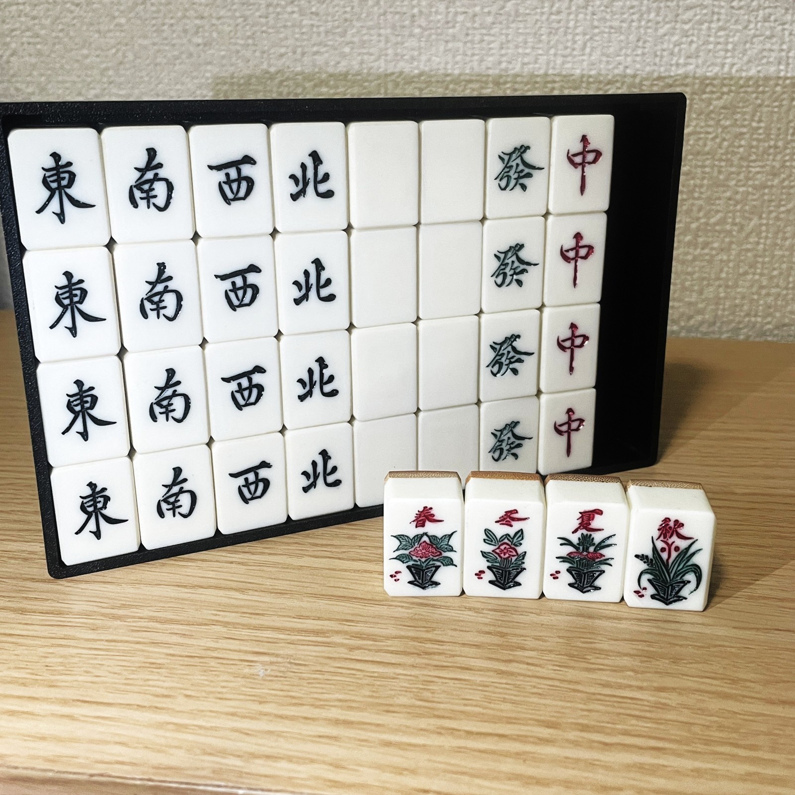Vintage Mizuno Maruichi Bamboo Backed Mahjong Tile Set Japanese Riichi Mahjong