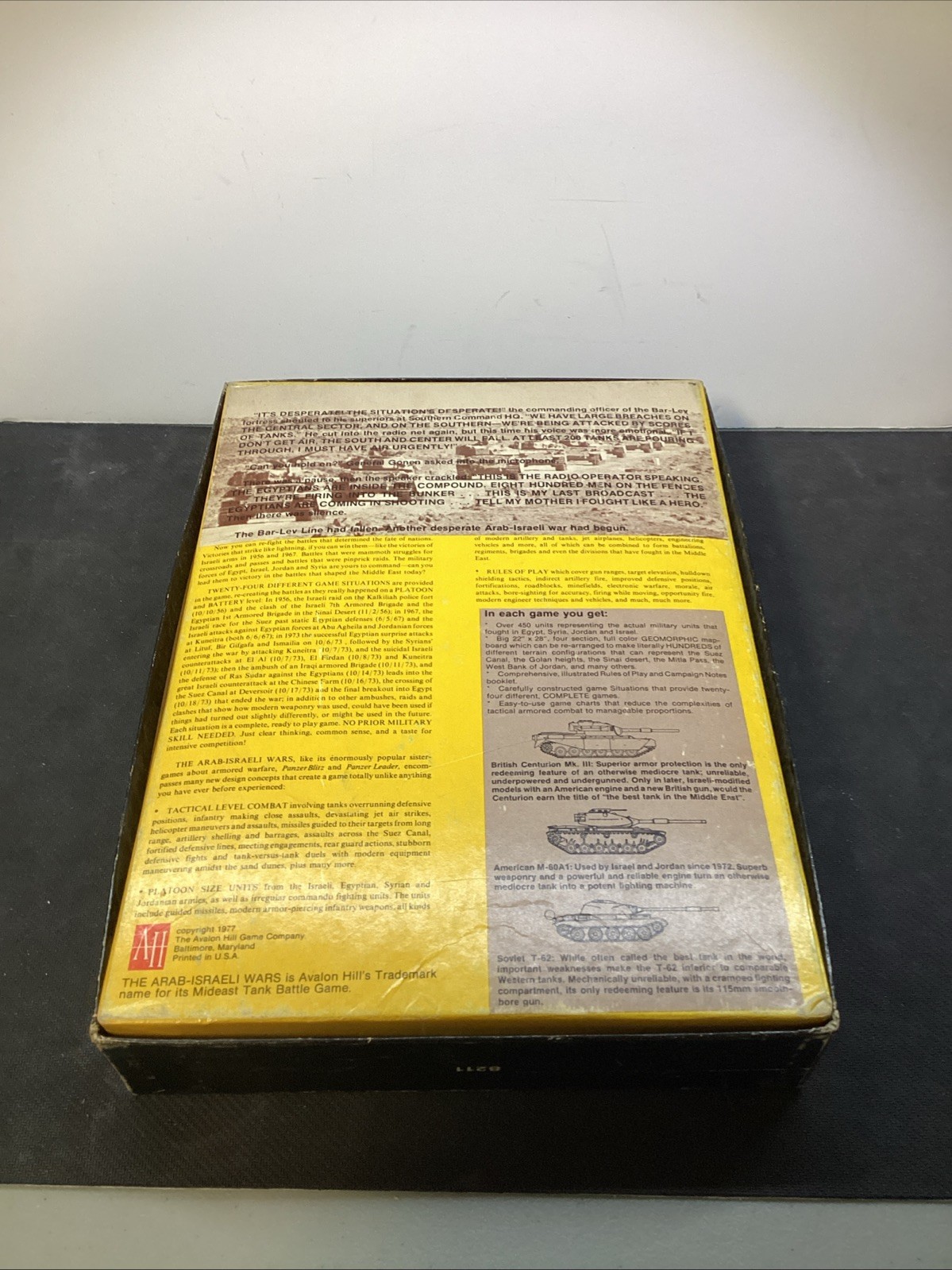 The Arab-Isreali Wars Avalon Hill Game Company BOARD GAME PV24264