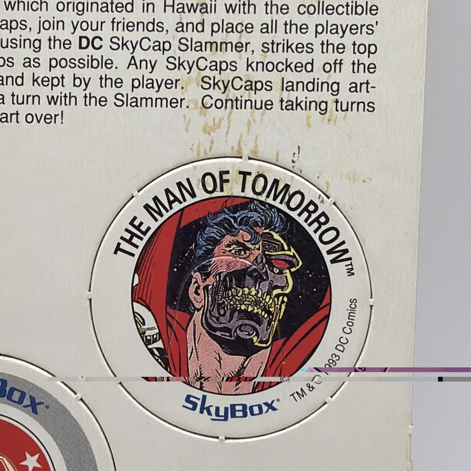1993 Skybox SkyCaps DC Comics Promo Sheet | Superman UNPUNCHED POGS See Pics