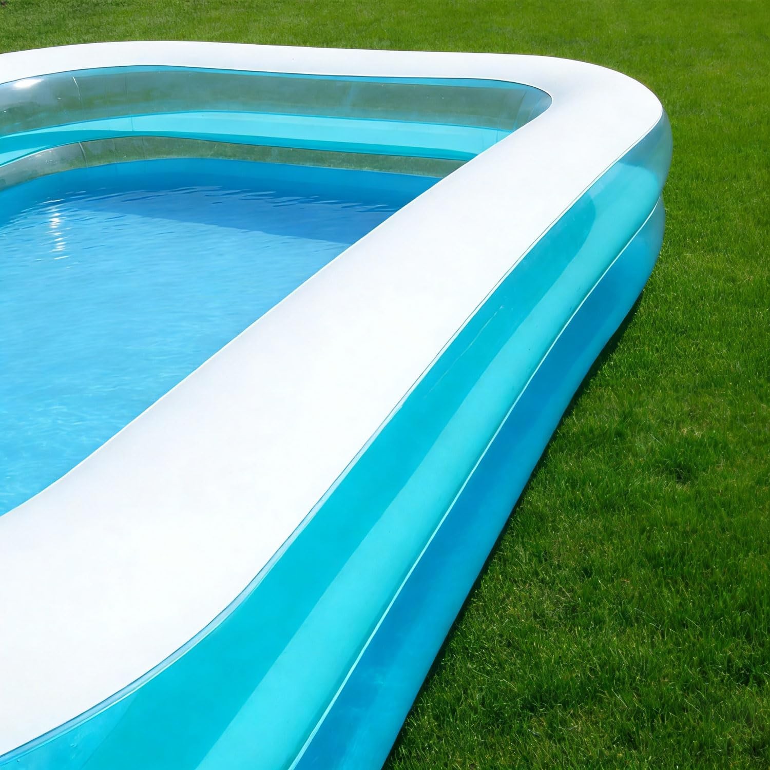 Inflatable Pool 120×72 Inch Rectangular Kids Family BPA Free CHICLIST Splash