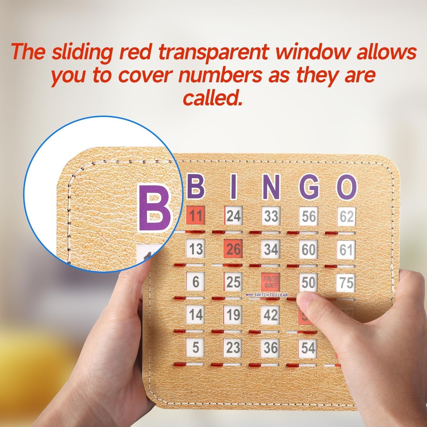 200-Pack Stitched Reusable Shutter Slide Bingo Cards with Shutter Clear Slider