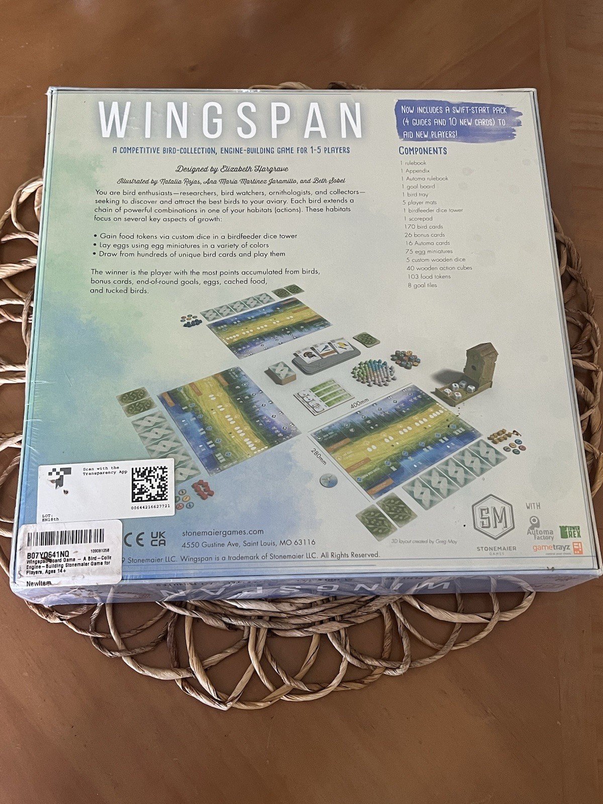Wingspan Stonemaier Board Game 2nd Edition NEW Bird lovers Swift Start Pack Incl