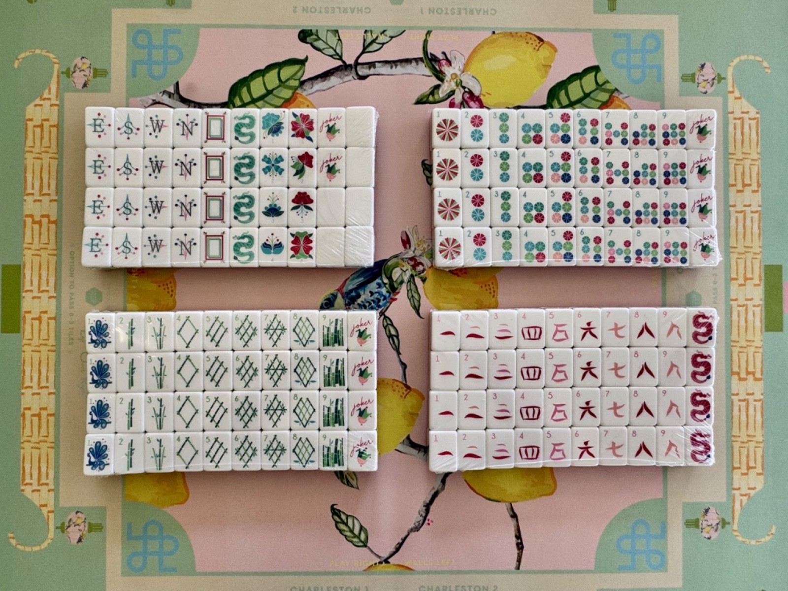 NEW! Vibrant Layered Mahjong Tiles – American Set 160 Tiles – Hot Pink Magenta