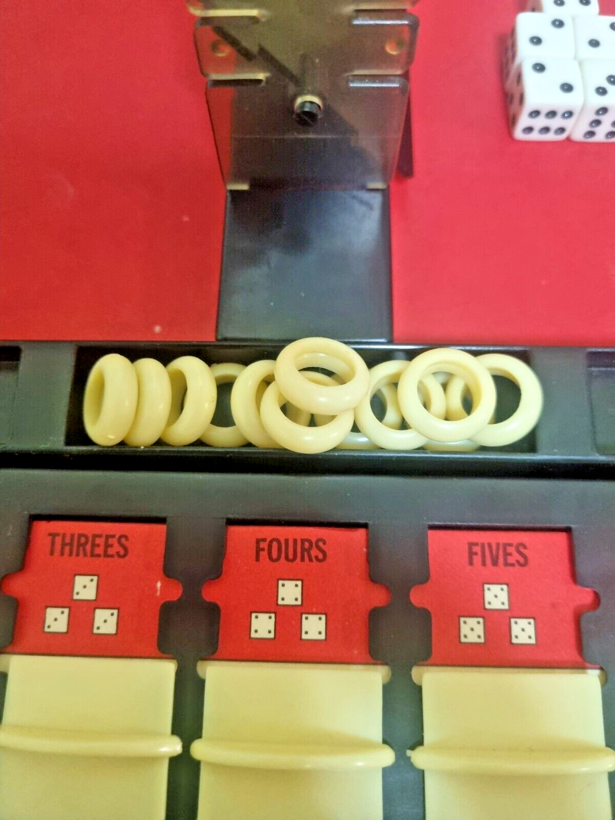 Vintage Milton Bradley Board Game Chute-5 Yahtzee Dice Stratergy Game Rare 1973