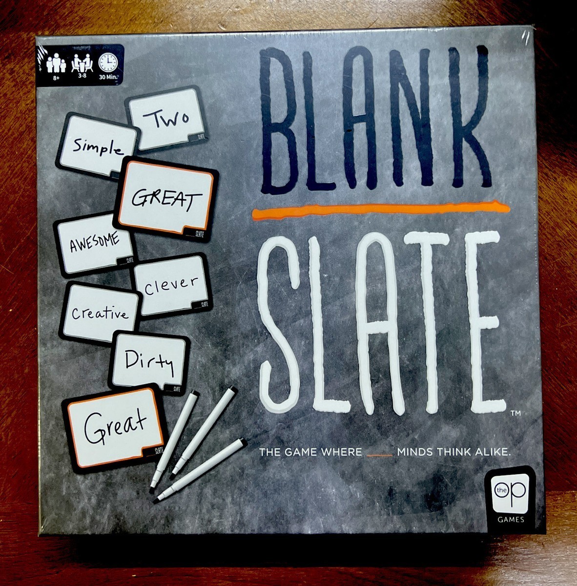 USAopoly Blank Slate Party Word Game 3-8 Players Dry-Erase Quick to Learn New
