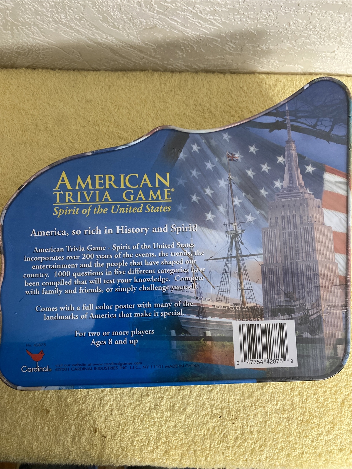 Cardinal American Trivia Game Spirit United States Metal Tin Educational Family