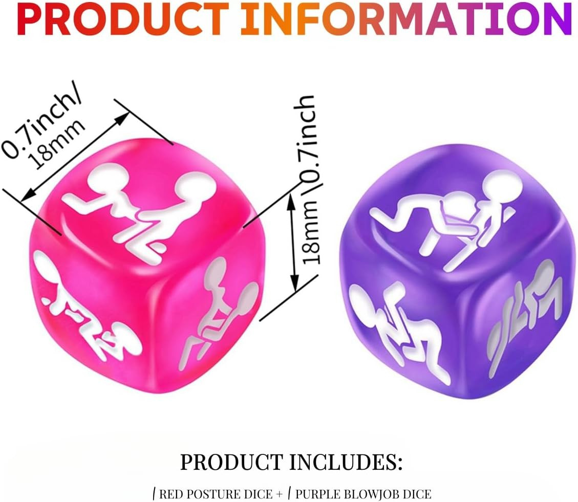 2Pcs Sex Position Dice,Sex Dice Set for Couple,Foreplaying Tools for Couples,Fun