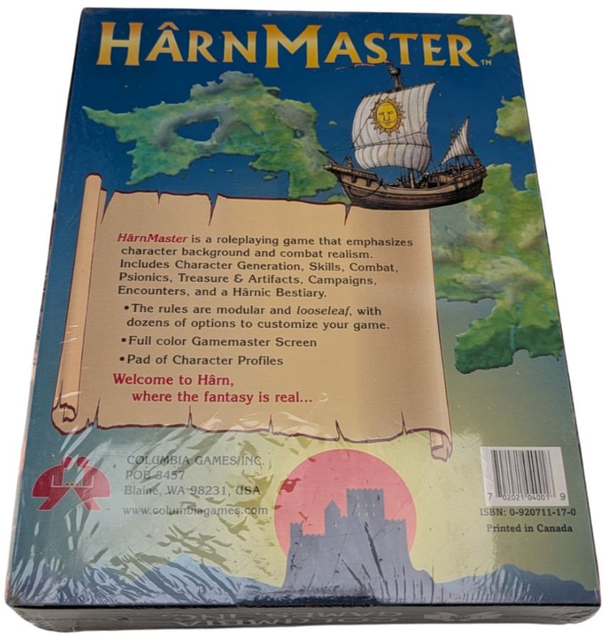 HarnMaster Fantasy Roleplaying 3rd Edition Columbia Games 4001 RPG Sealed