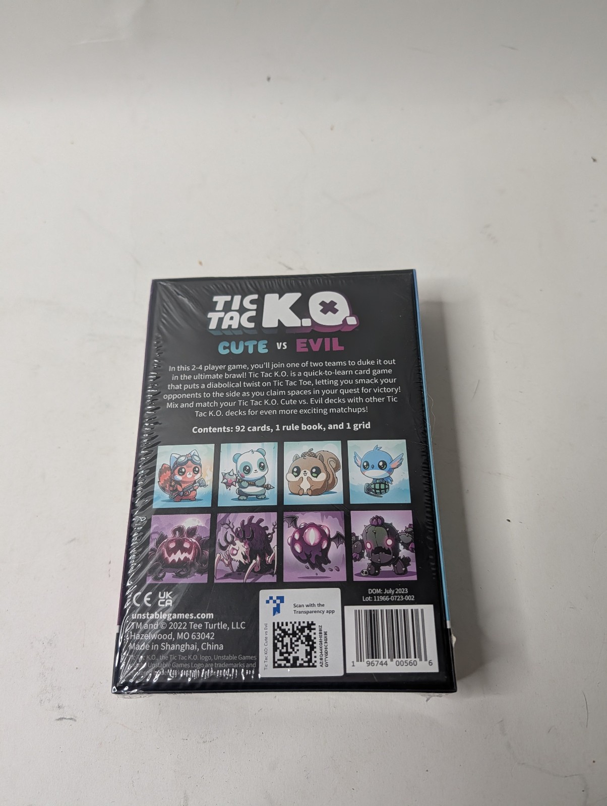 Tic Tac KO Cute vs Evil Card Game: Strategy & Creative Thinking by TeeTurtle