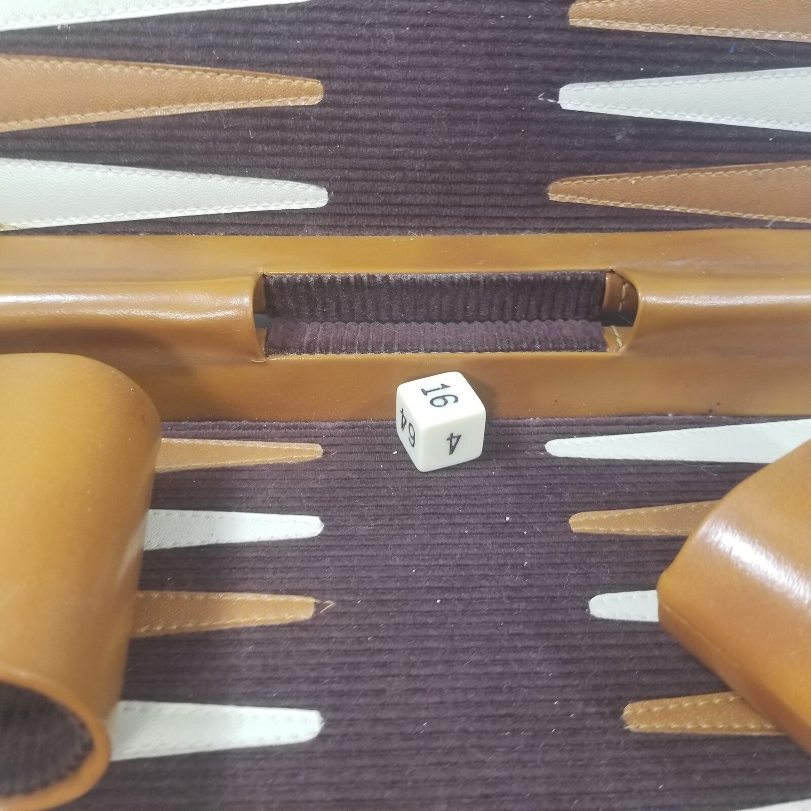 Vintage Leather Corduroy Bakelite Pieces Travel Backgammon Box Set Dice