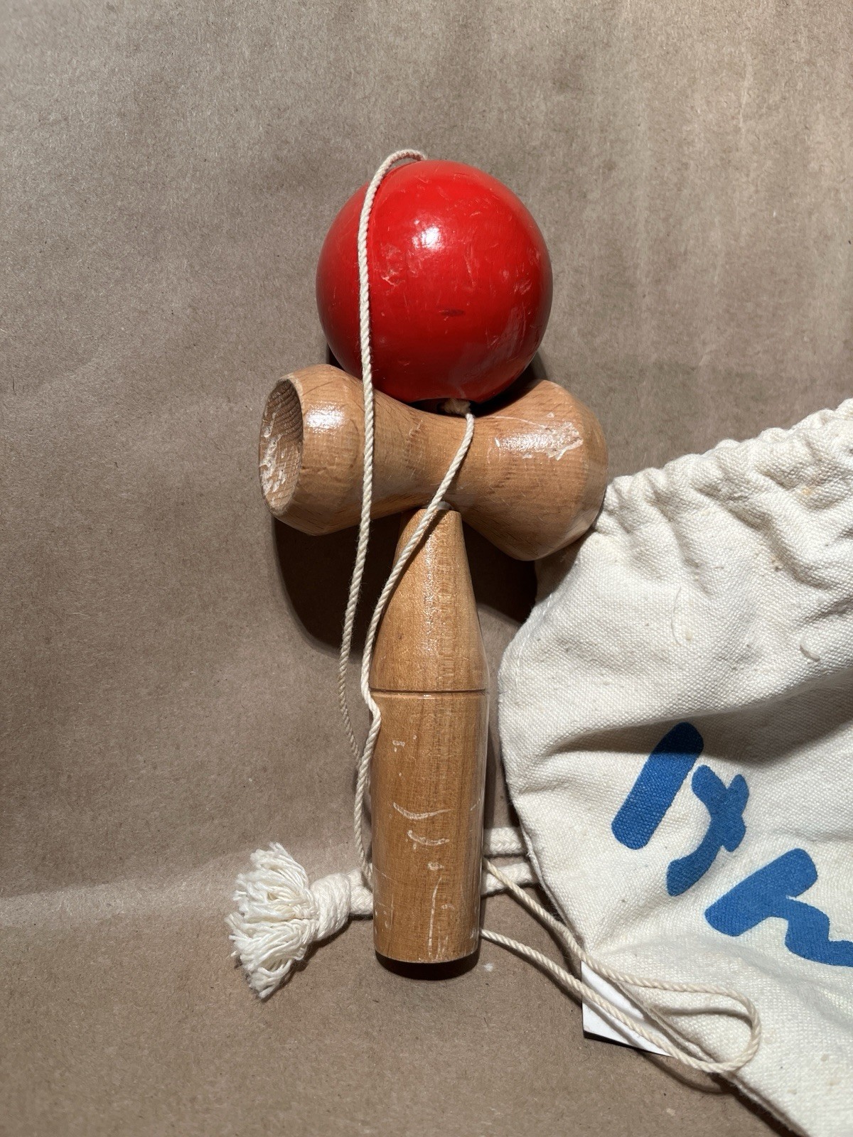 Kendama Ball & Cup Game Toy Wooden Toss Catch Eye Hand Coordination (some wear)