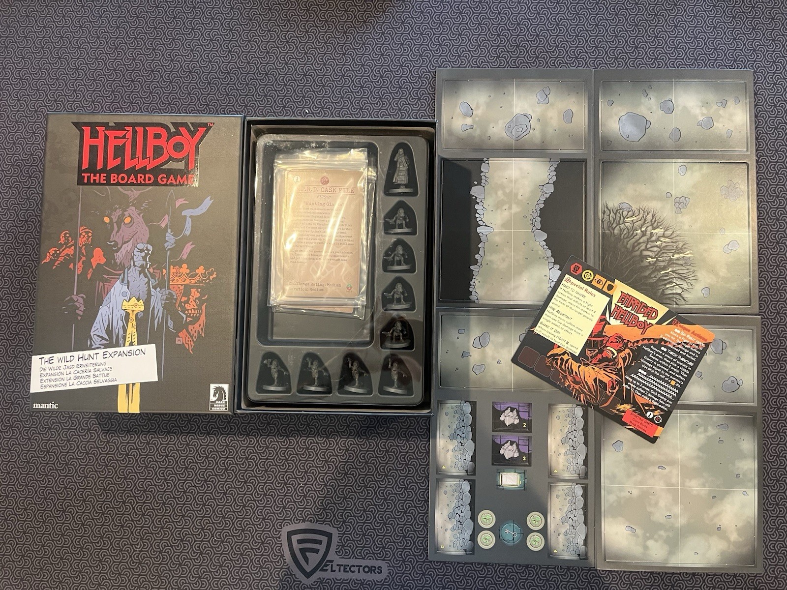 Hellboy The Board Game Kickstarter Edition + Big Box Of Doom & 3 Expansions