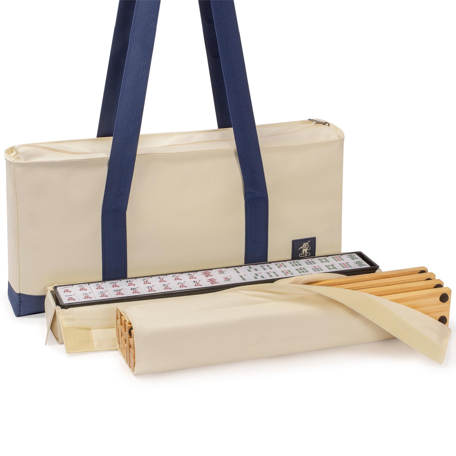 Yellow Mountain Imports American Mahjong Set, Harbor Snow with Beige and Blue…