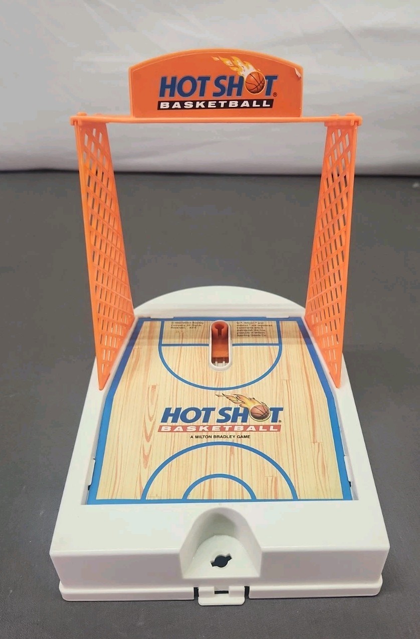 Vintage 1992 Milton Bradley Hot Shots Basketball Travel Game With Extra Pieces.