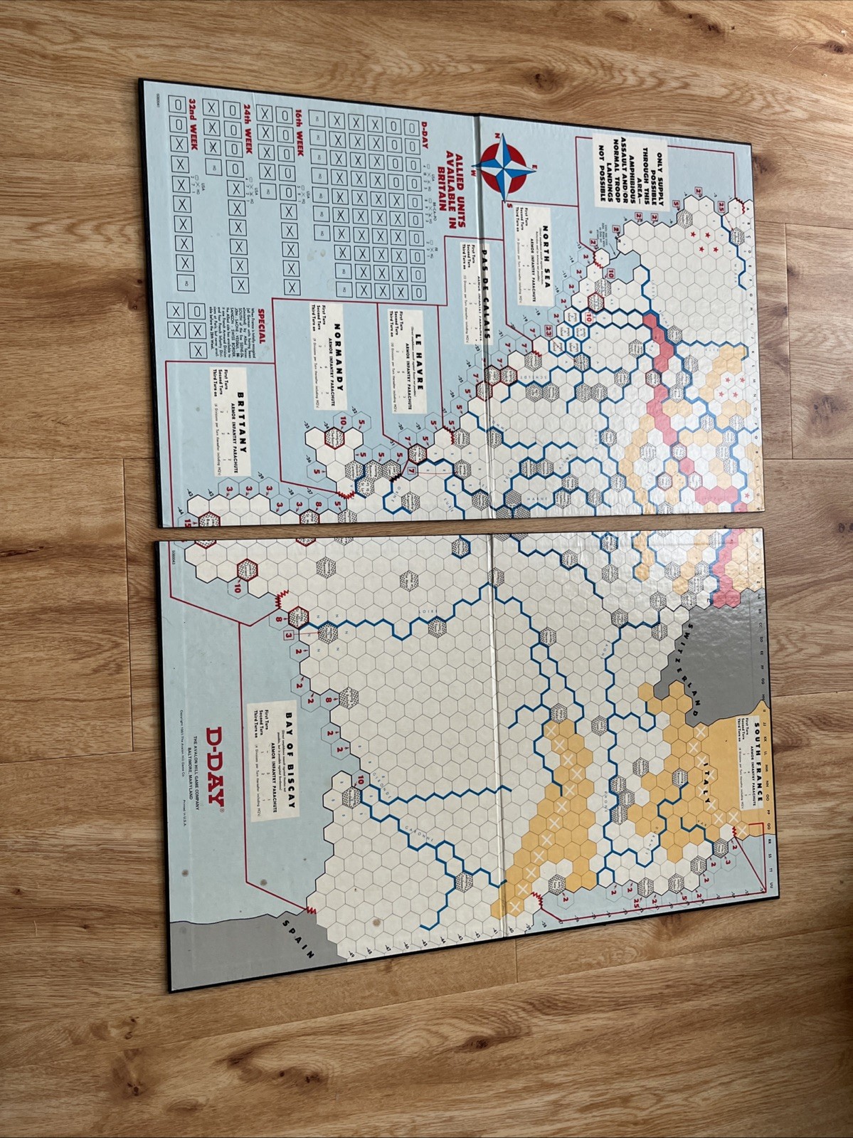 D-Day: World War II Invasion Board Wargame by Avalon Hill Punched (Read Desc.)