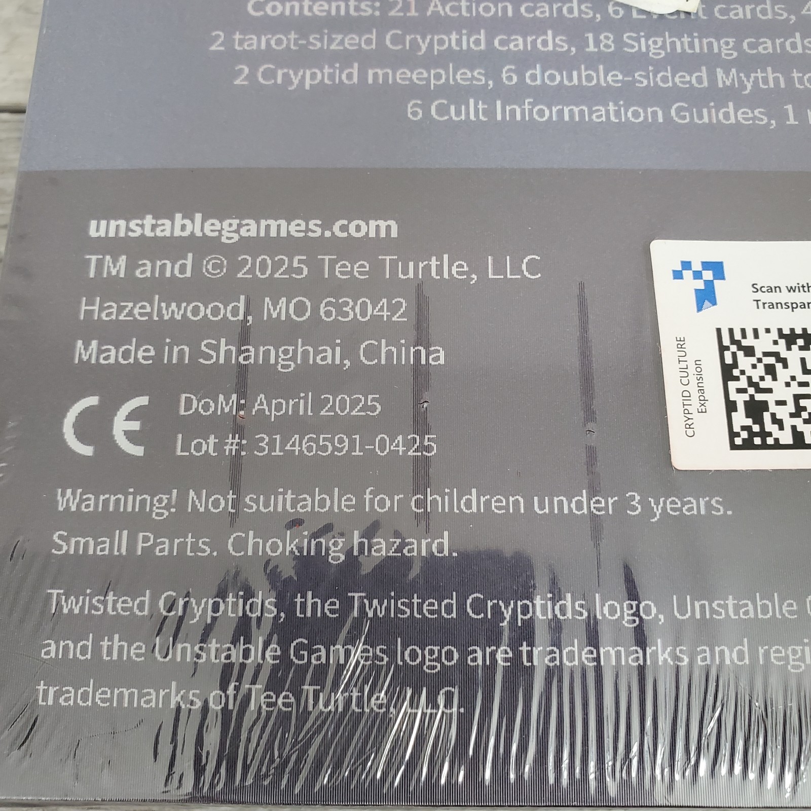 Unstable Games Twisted Cryptids Cryptid Culture Expansion Only NEW SEALED