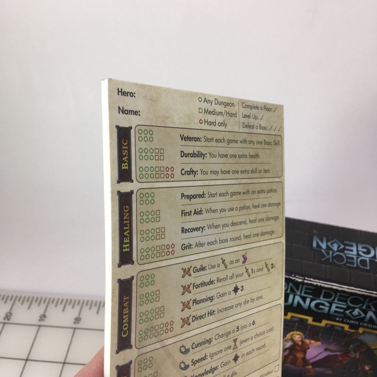 One Deck Dungeon Cooperative Dice Game for 1-2 Players Adventure BOX HAS WEAR