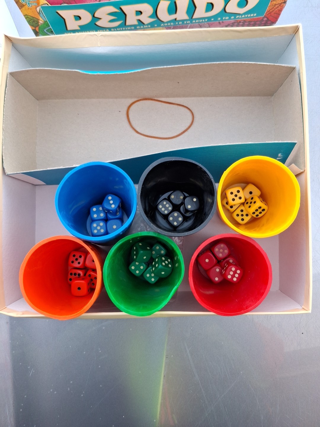 Perudo Liar’s Dice Ancient Inca Bluffing Game 1994 University Games COMPLETE